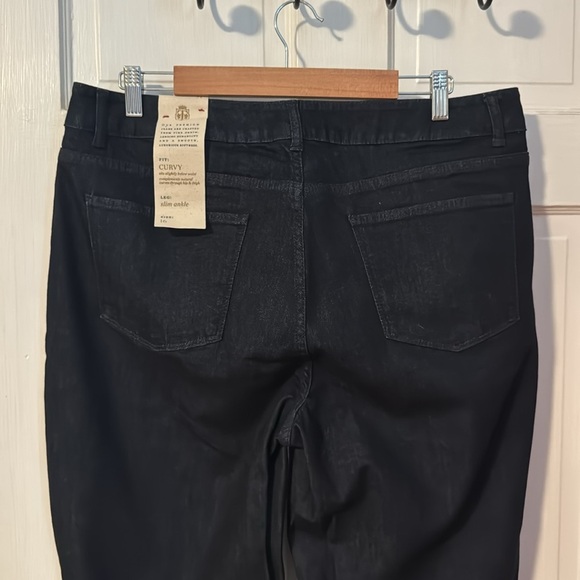 Talbots NWT Slim Ankle Curve Jeans Dark Wash Size 16/33 - Picture 7 of 11